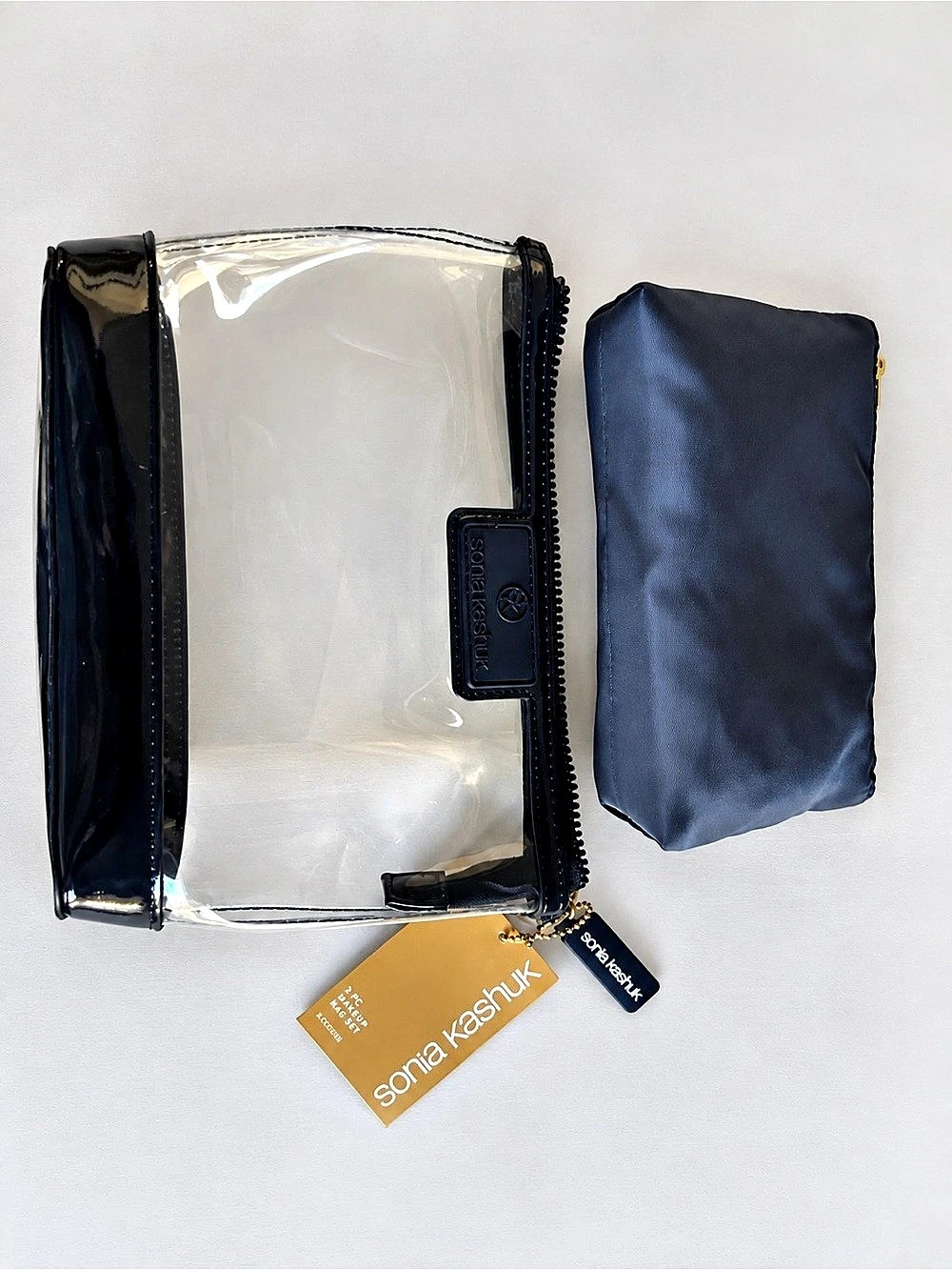 Sonia Kashuk 2 in 1 Makeup Travel Bag Set Black & Clear